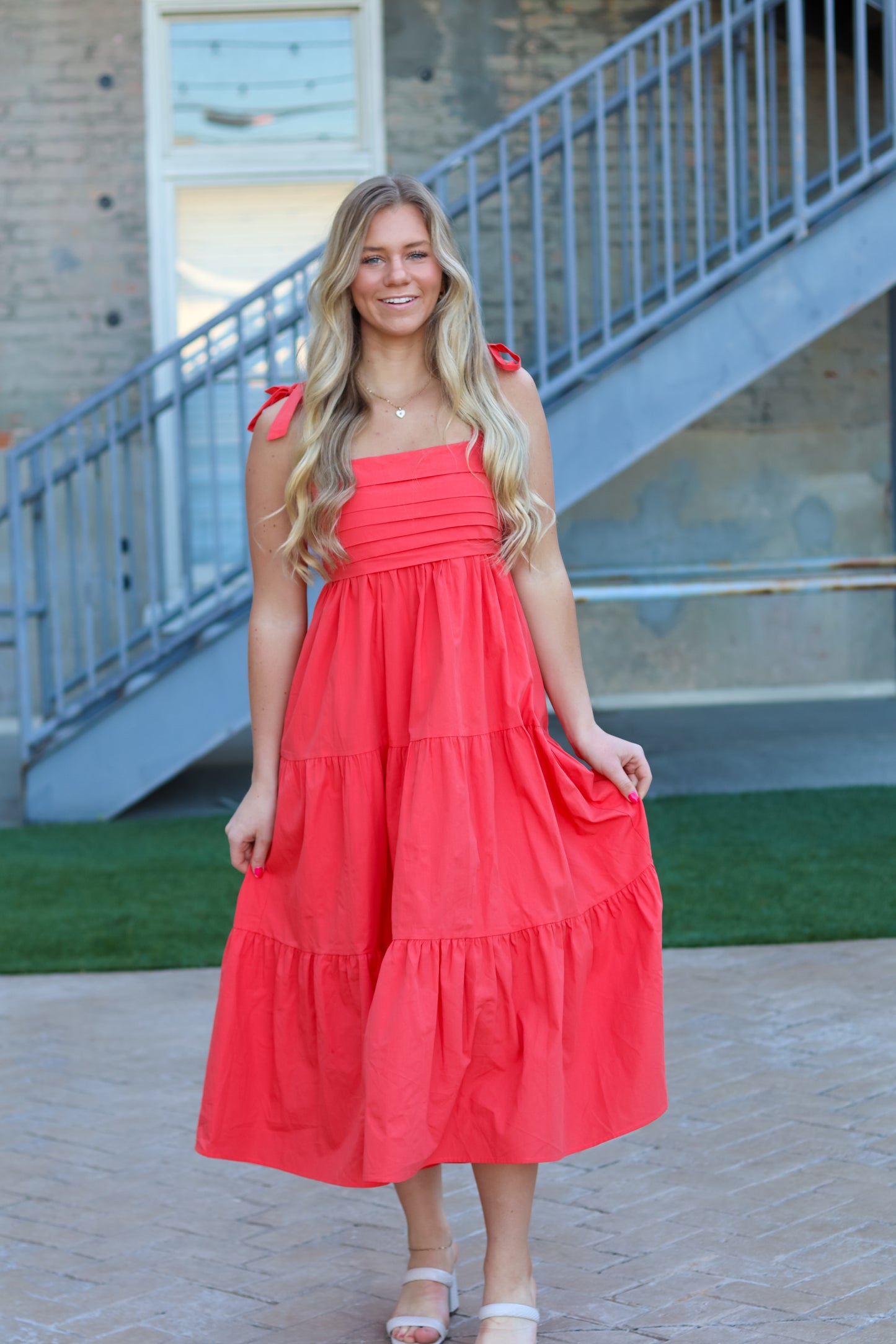 Poppy Pleated Midi Dress