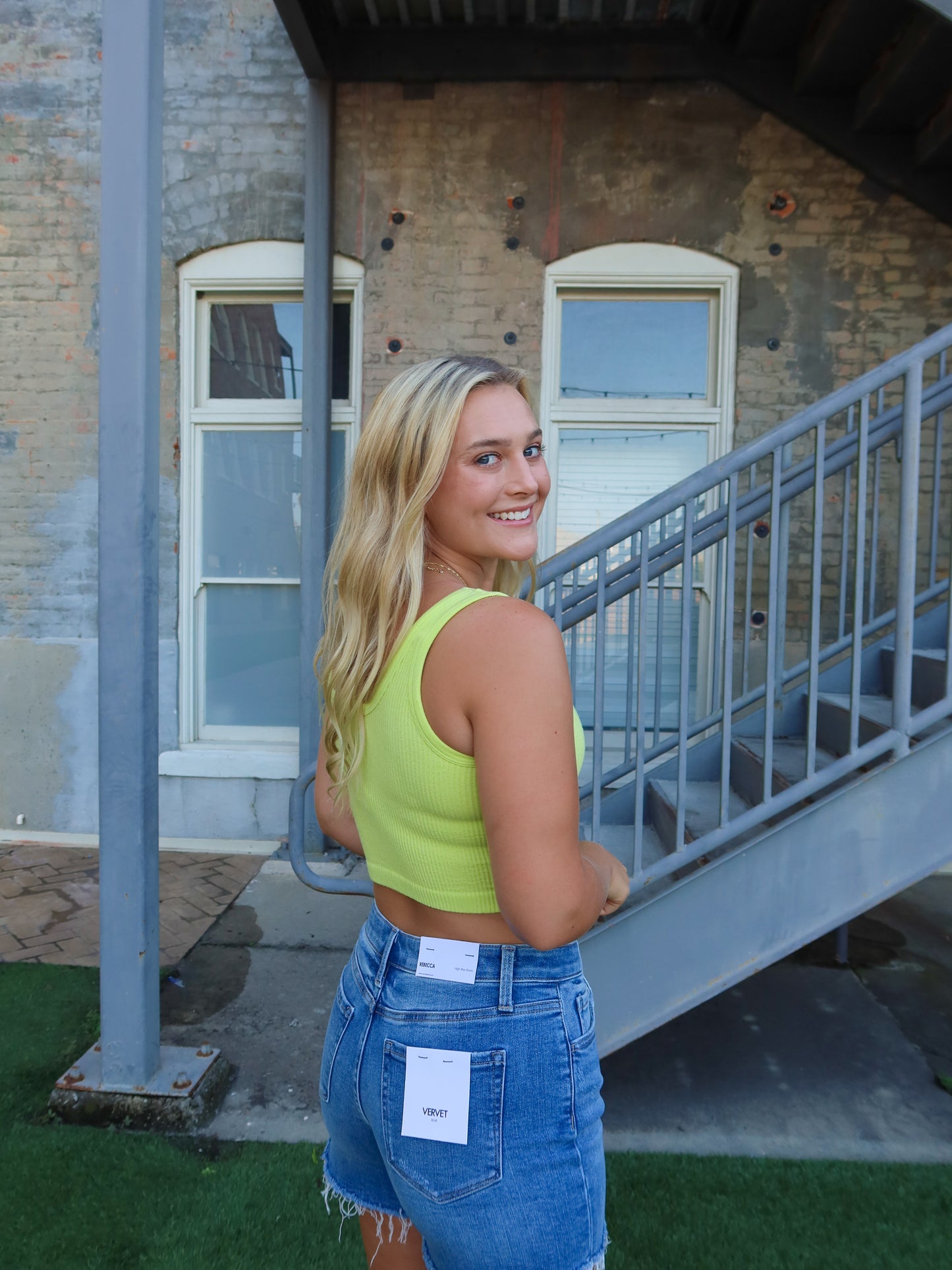 Ribbed Seamless Tank - Lime