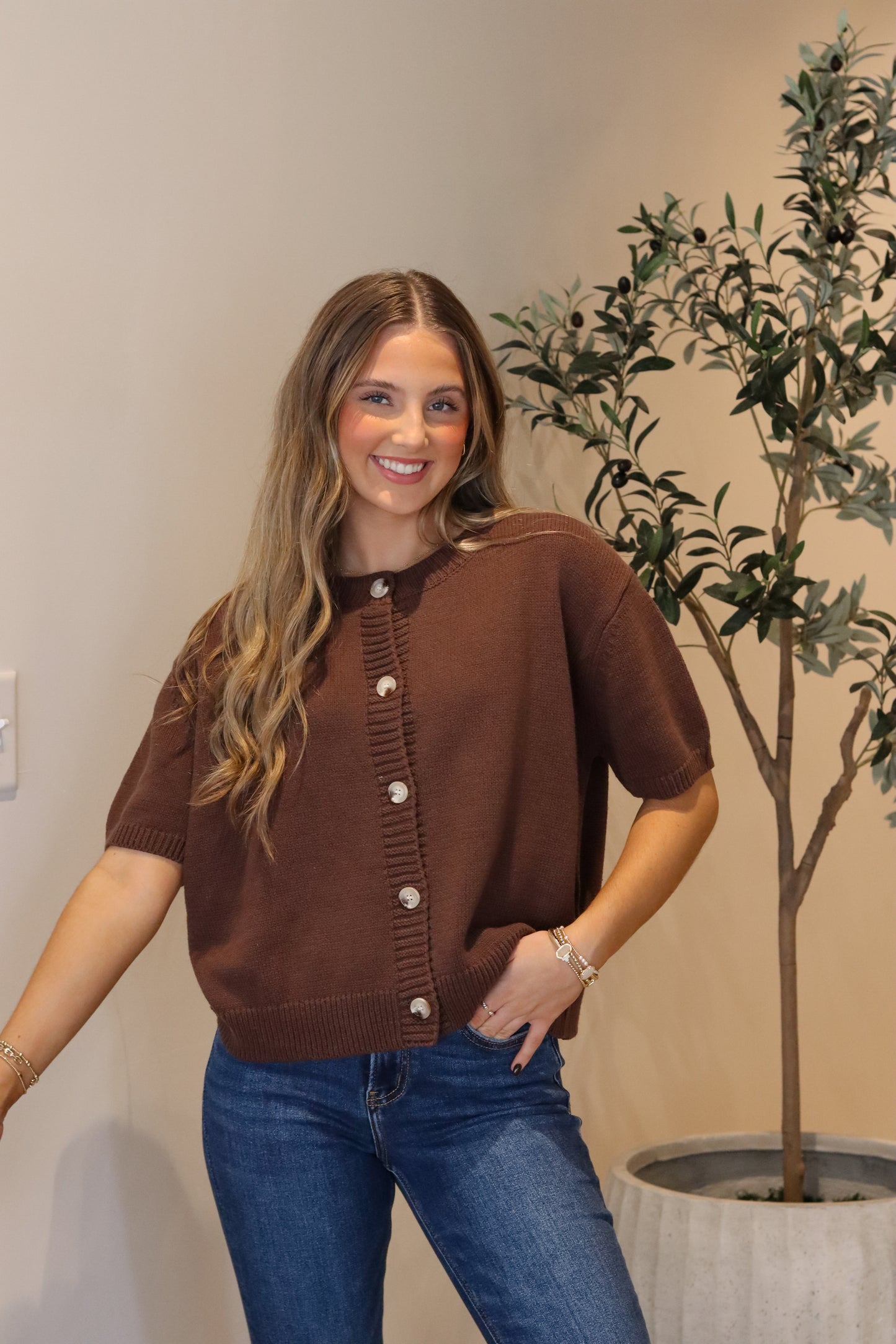 Teddy Short Sleeve Cardigan