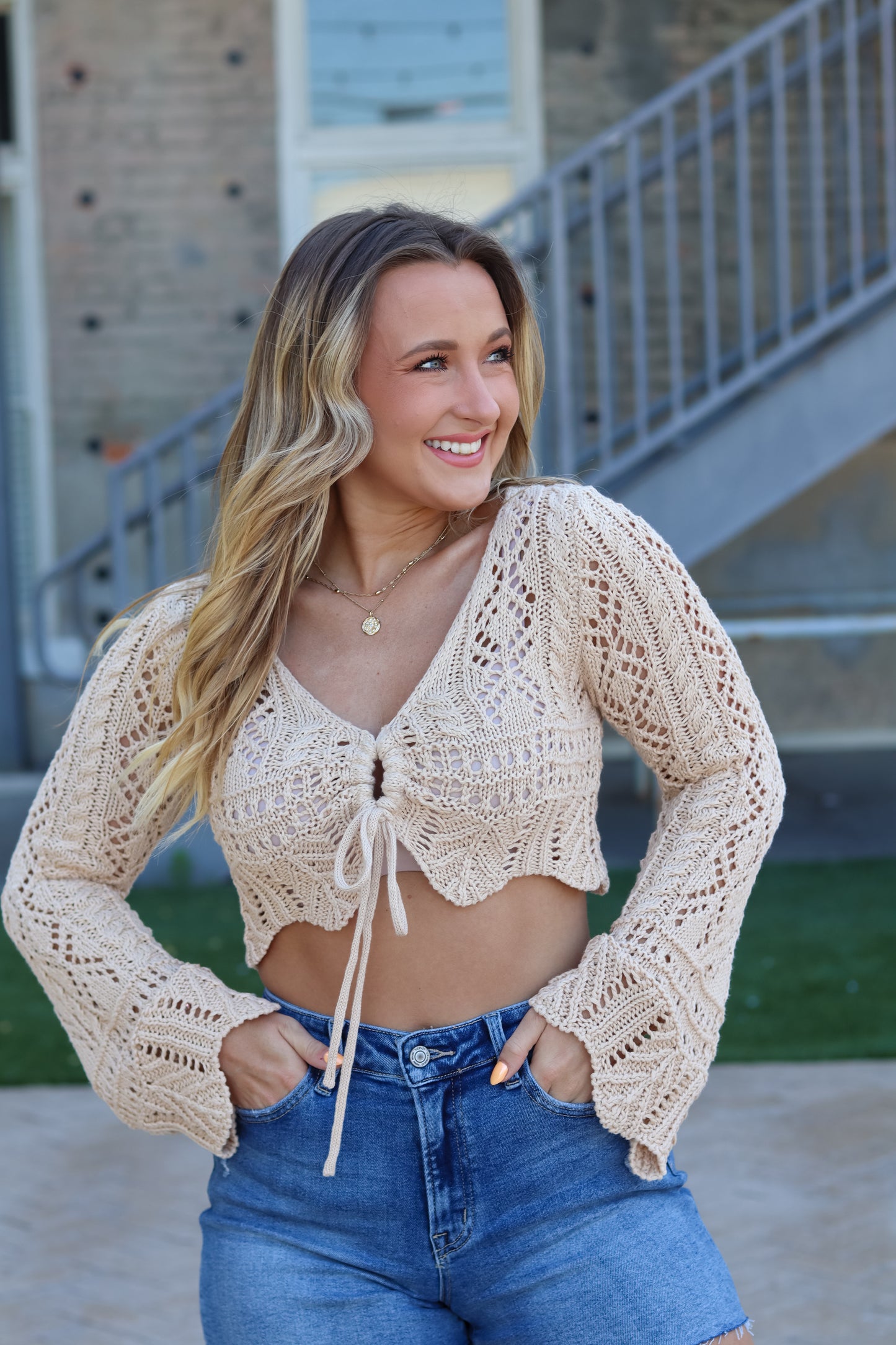 Ella Crochet Tie Top
