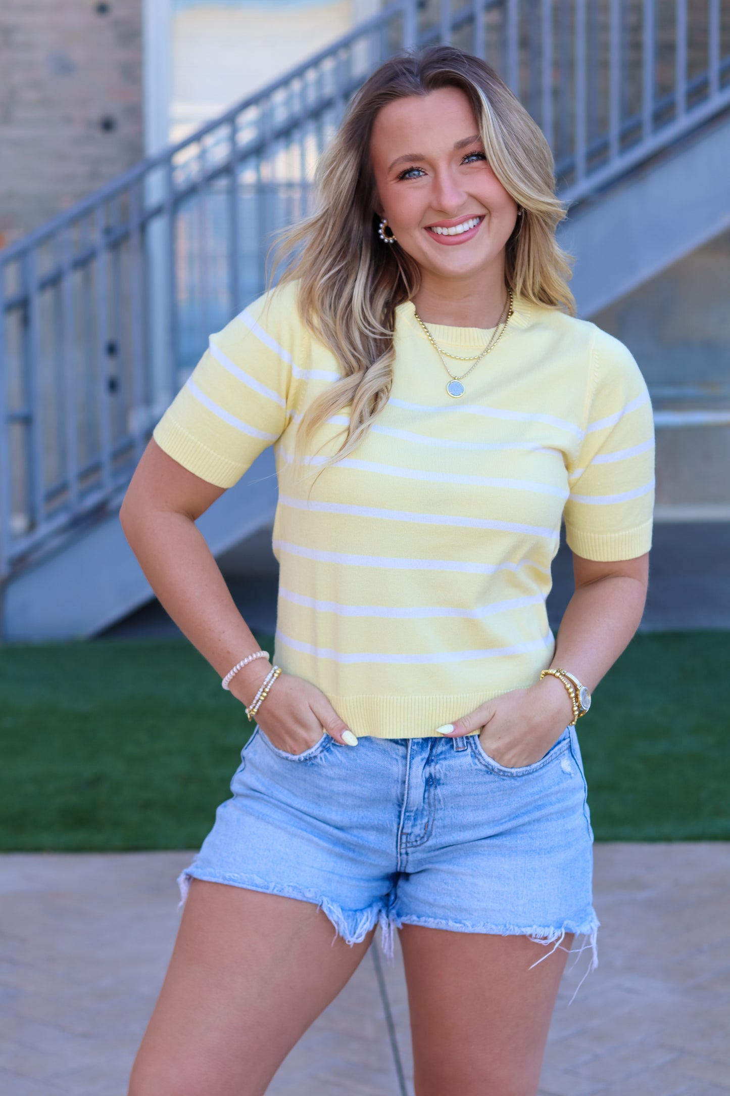 Sunset Sailing Striped Top