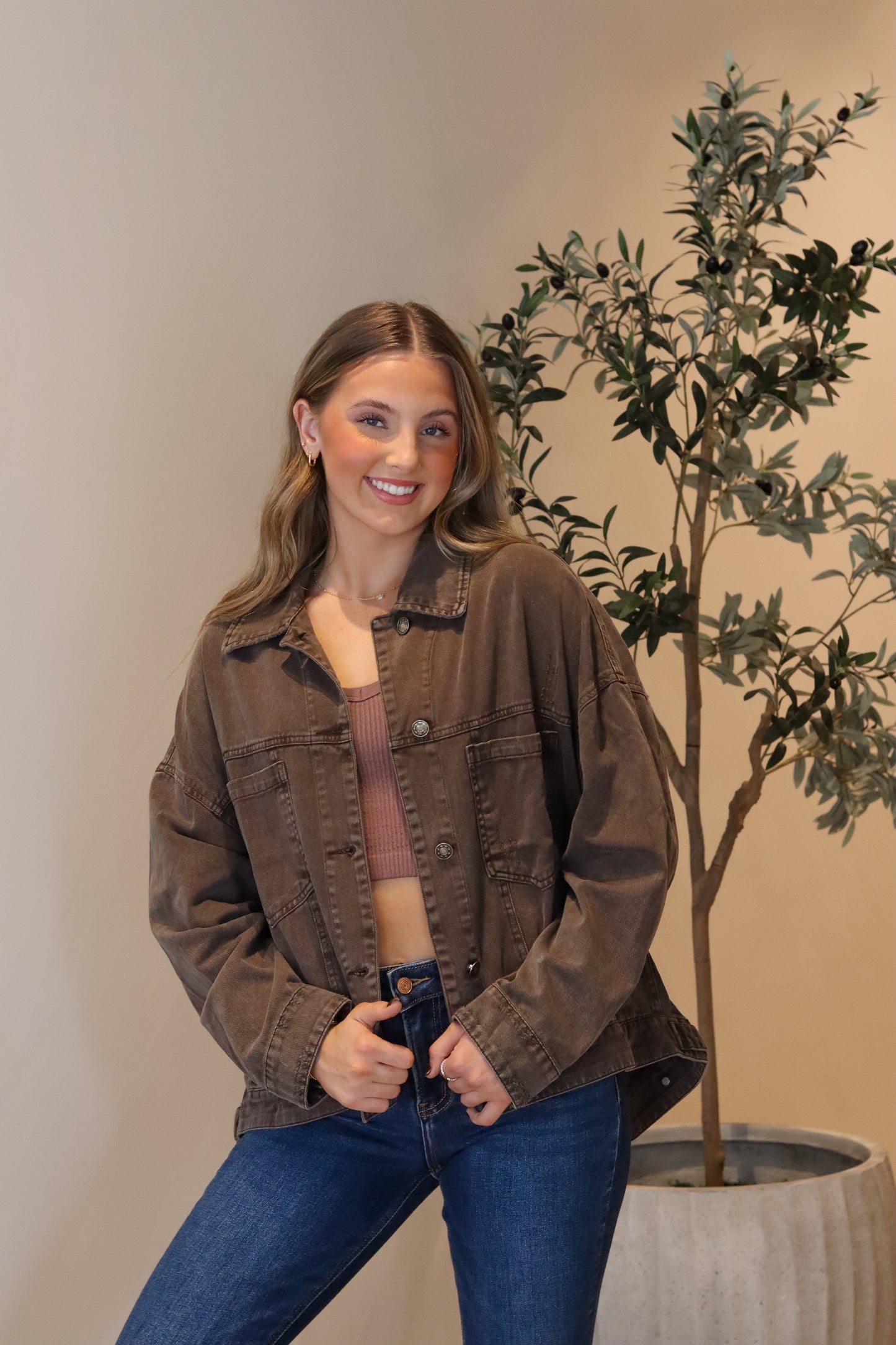 Espresso Denim Jacket