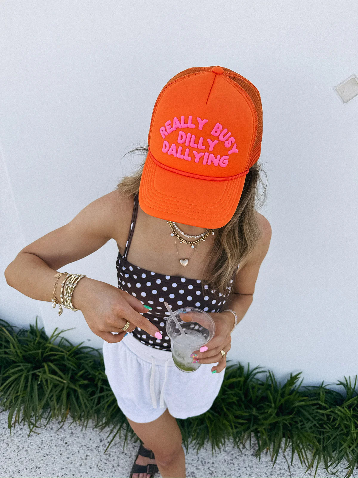 Really Busy Dilly Dallying Trucker Hat - Blue
