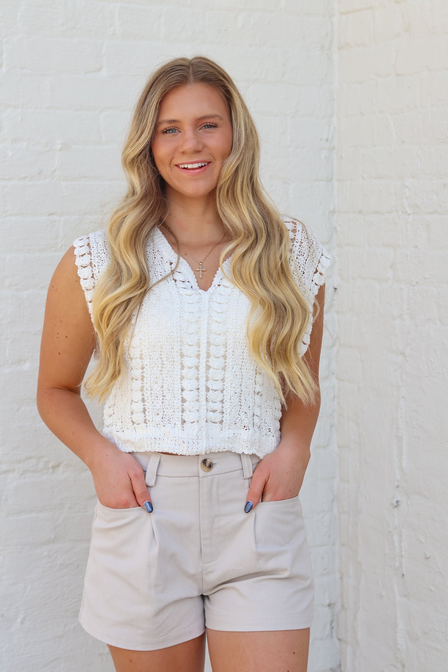 Juliana Crochet Top - Off White
