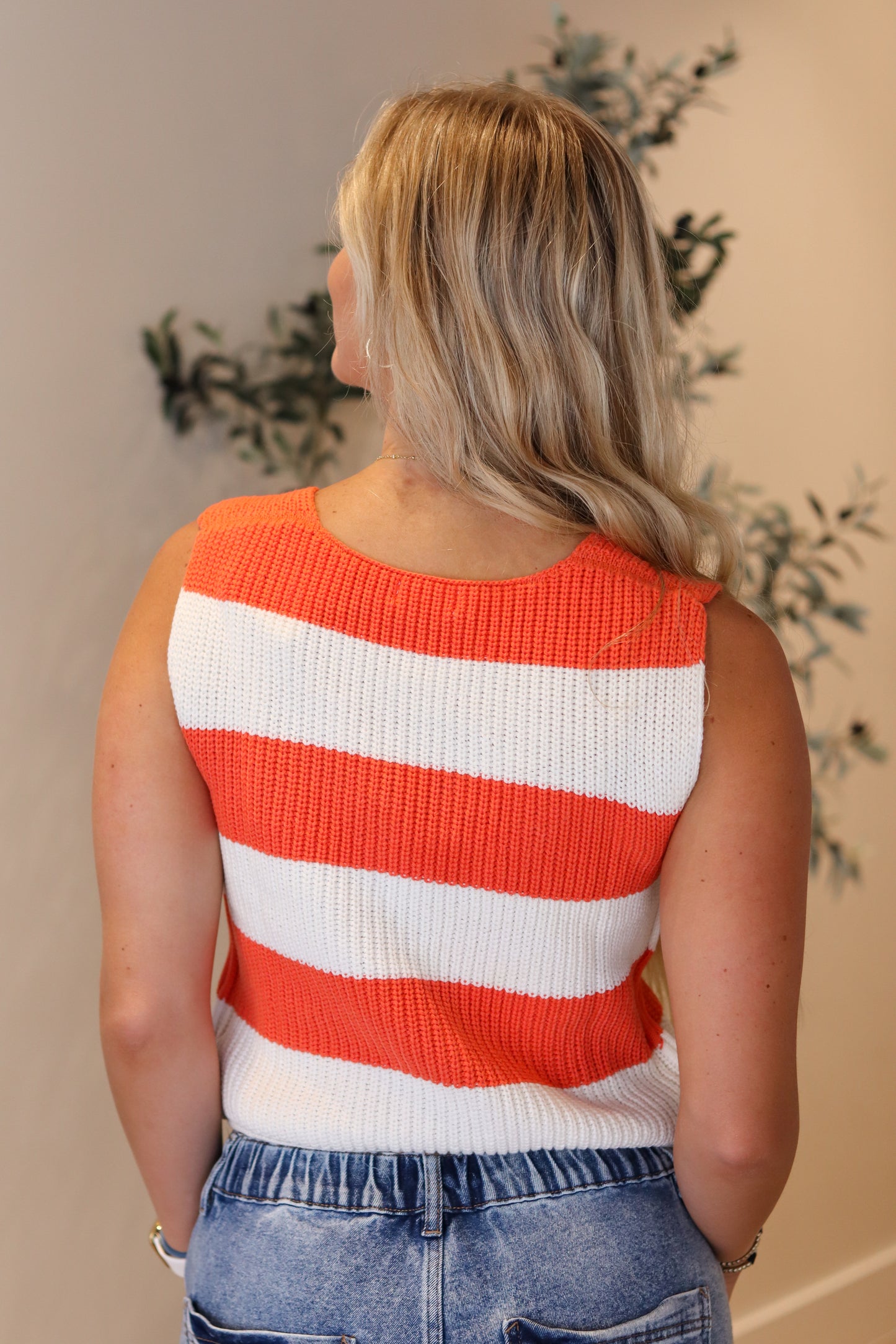 Varsity Stripe Top - Orange