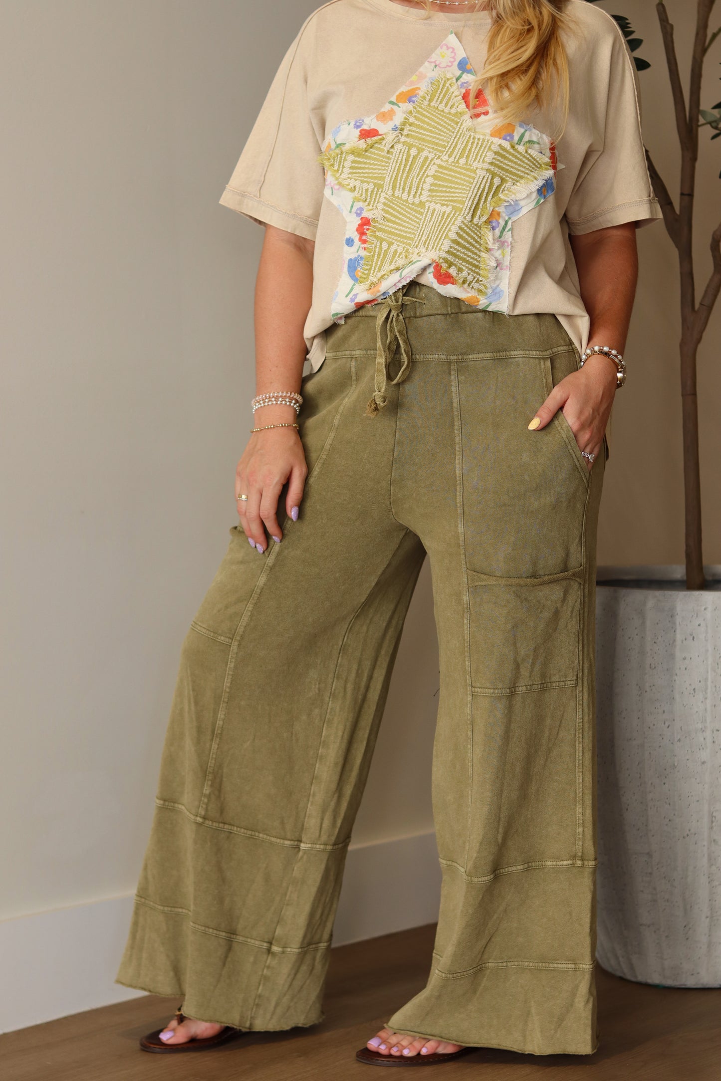 Swept Away Pants - Olive
