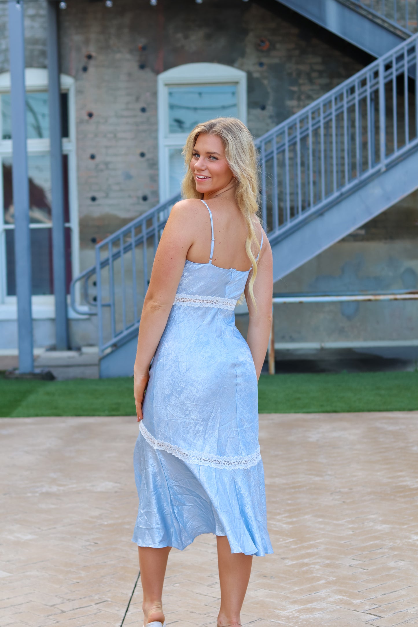 Emery Metallic Midi Dress