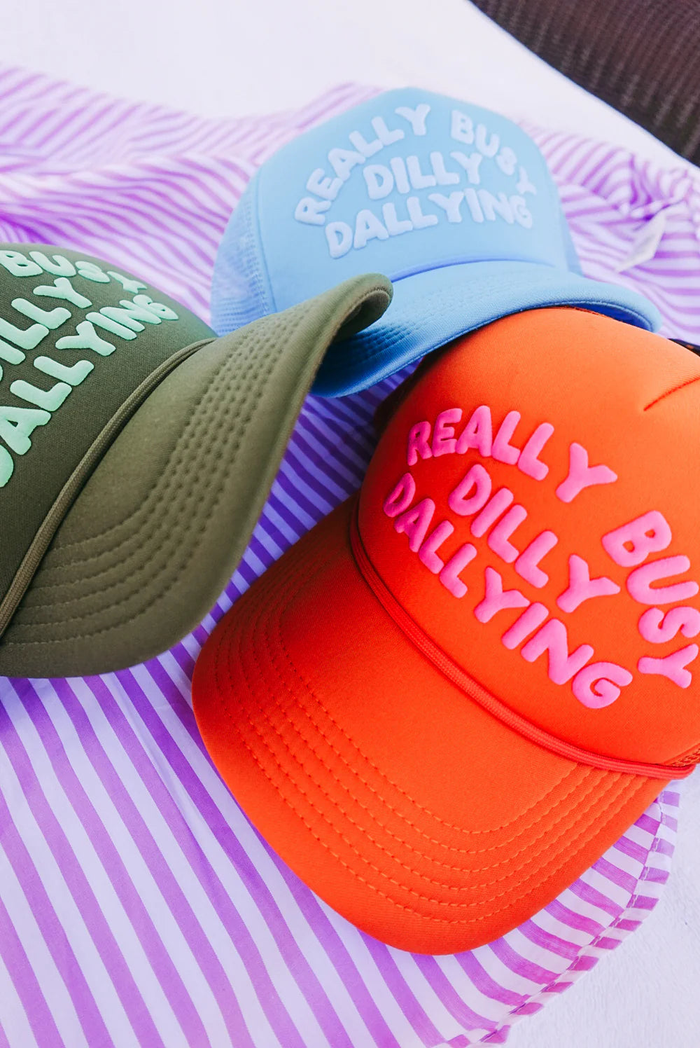 Really Busy Dilly Dallying Trucker Hat - Blue