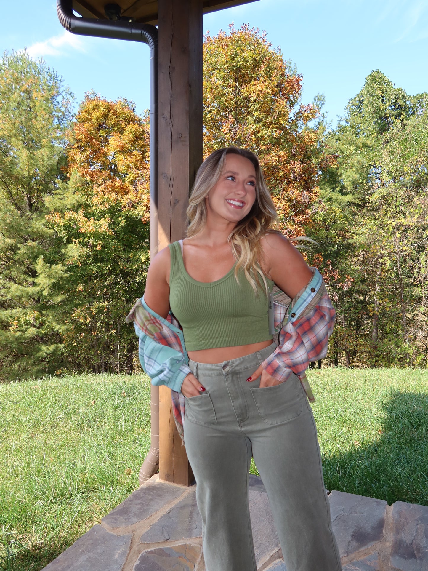 Ribbed Seamless Tank - Apple Green