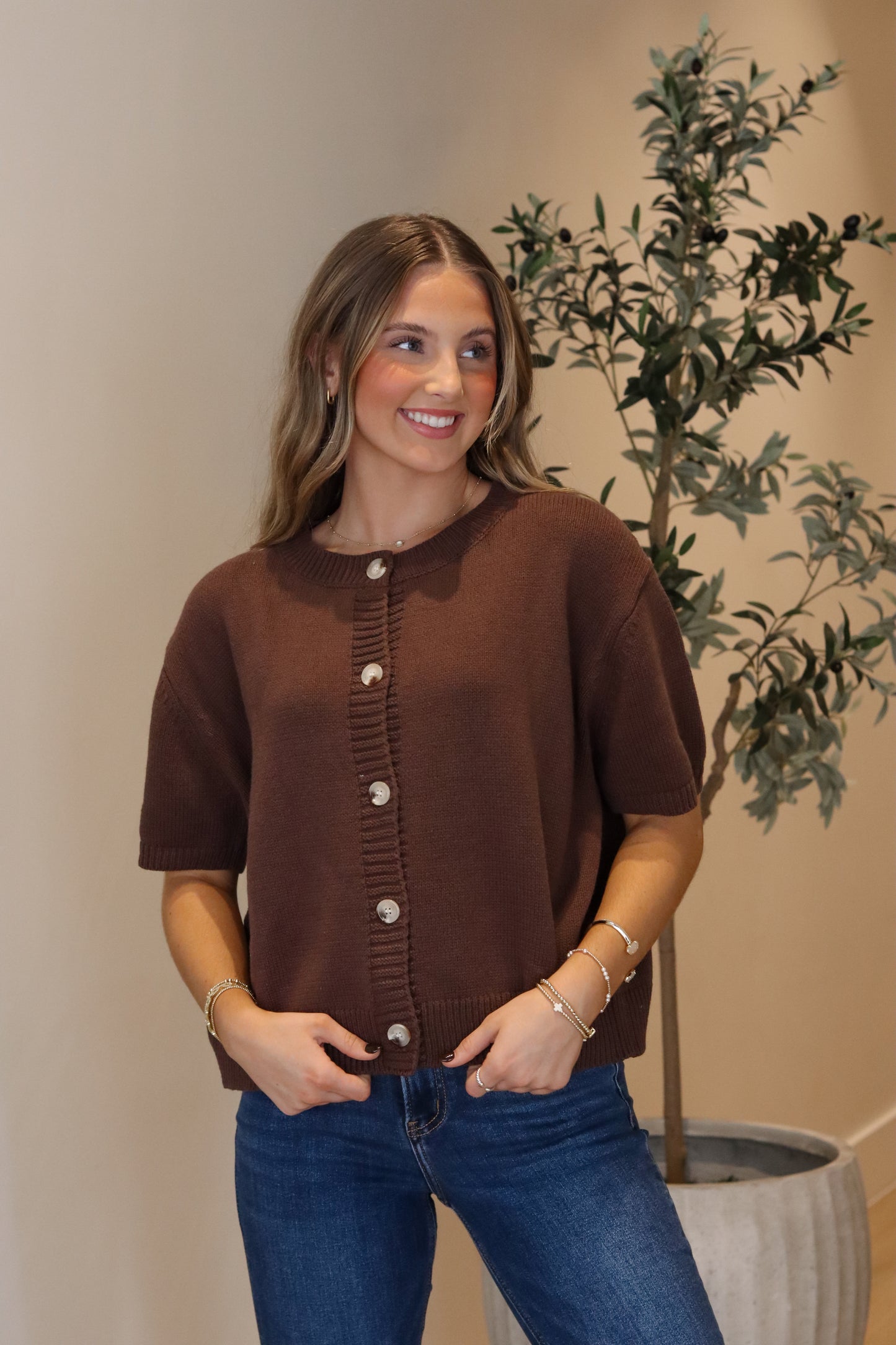 Teddy Short Sleeve Cardigan