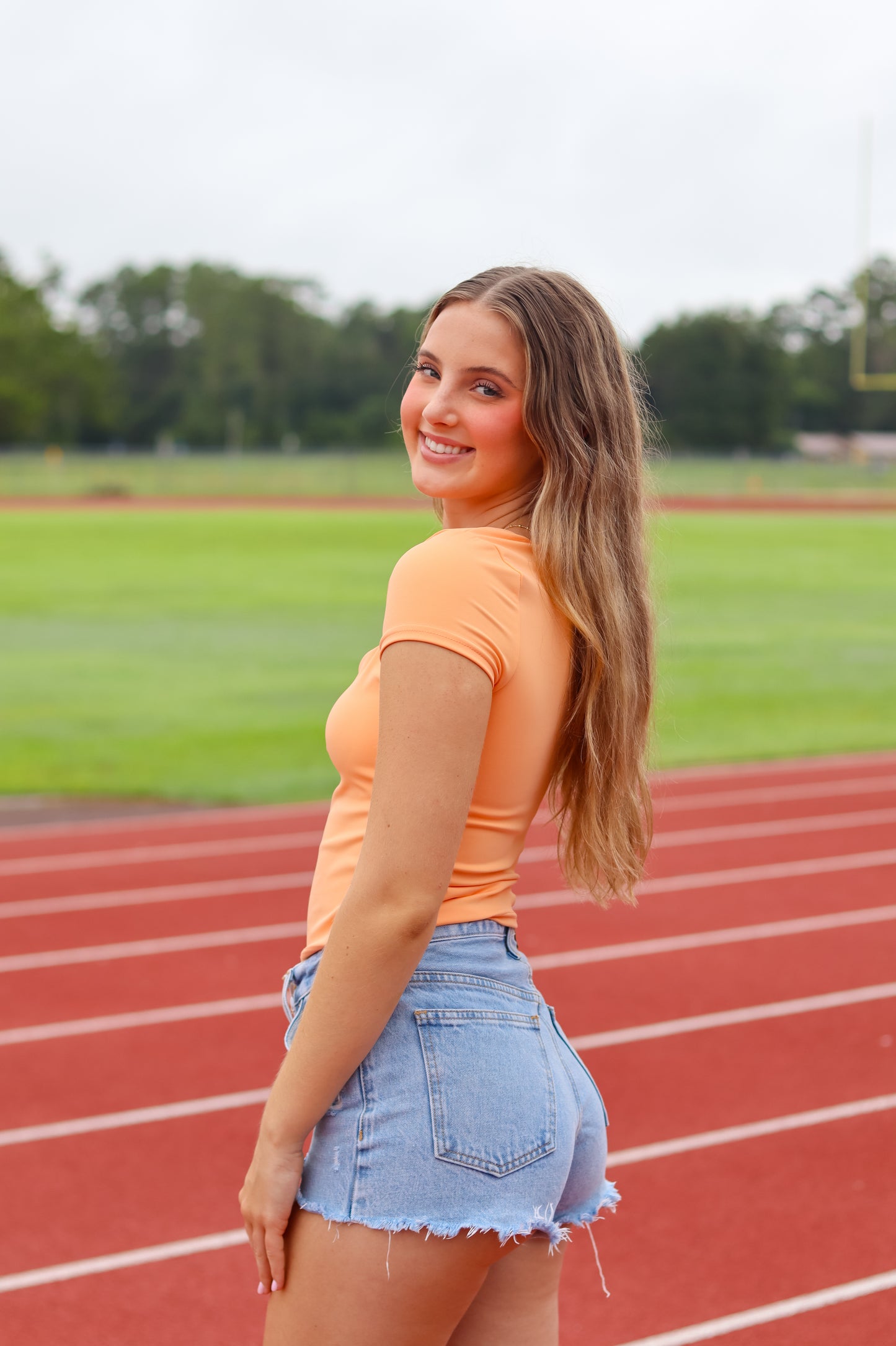Nova Square Neck Top - Orange
