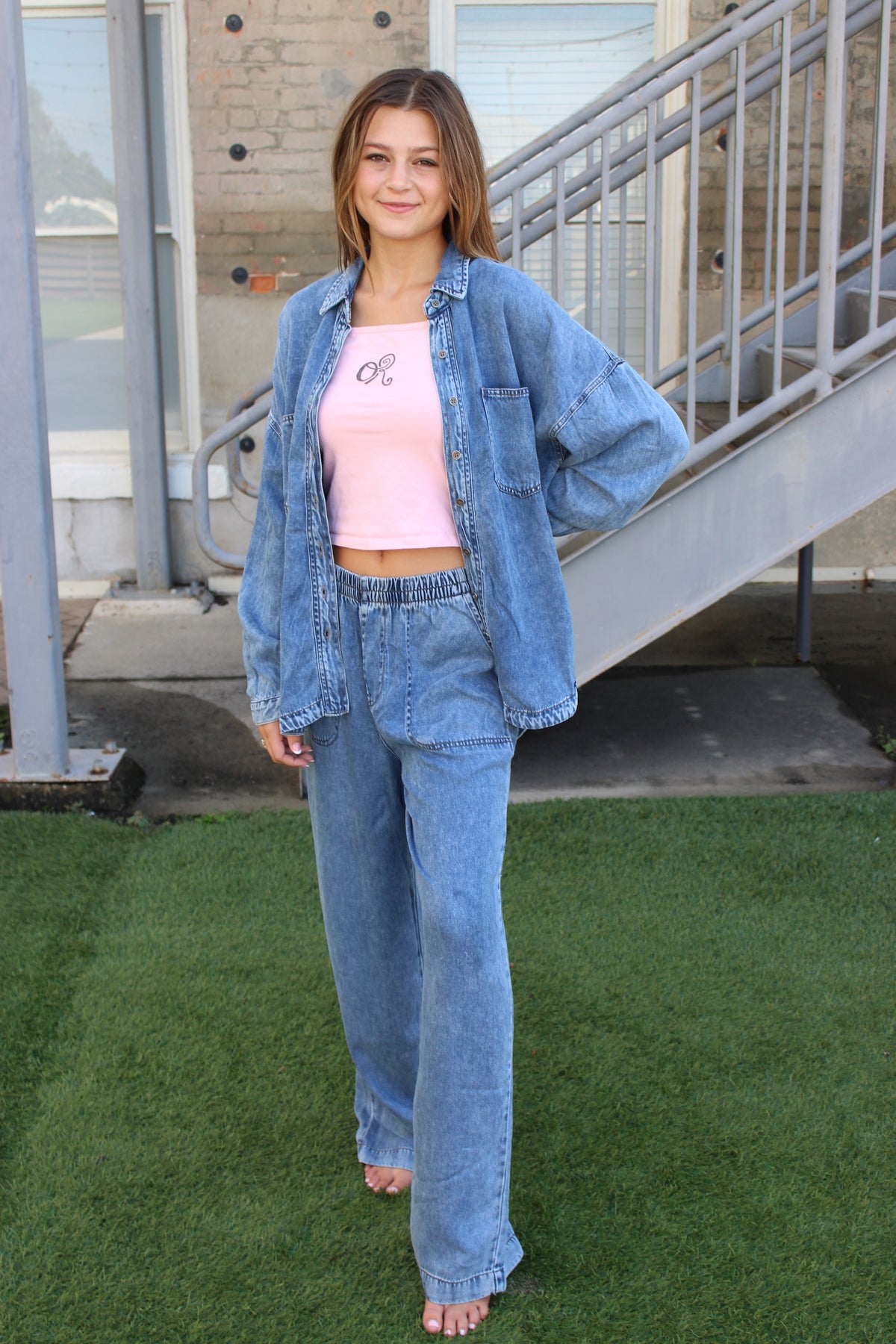 Veda Chambray Wide Leg Paints