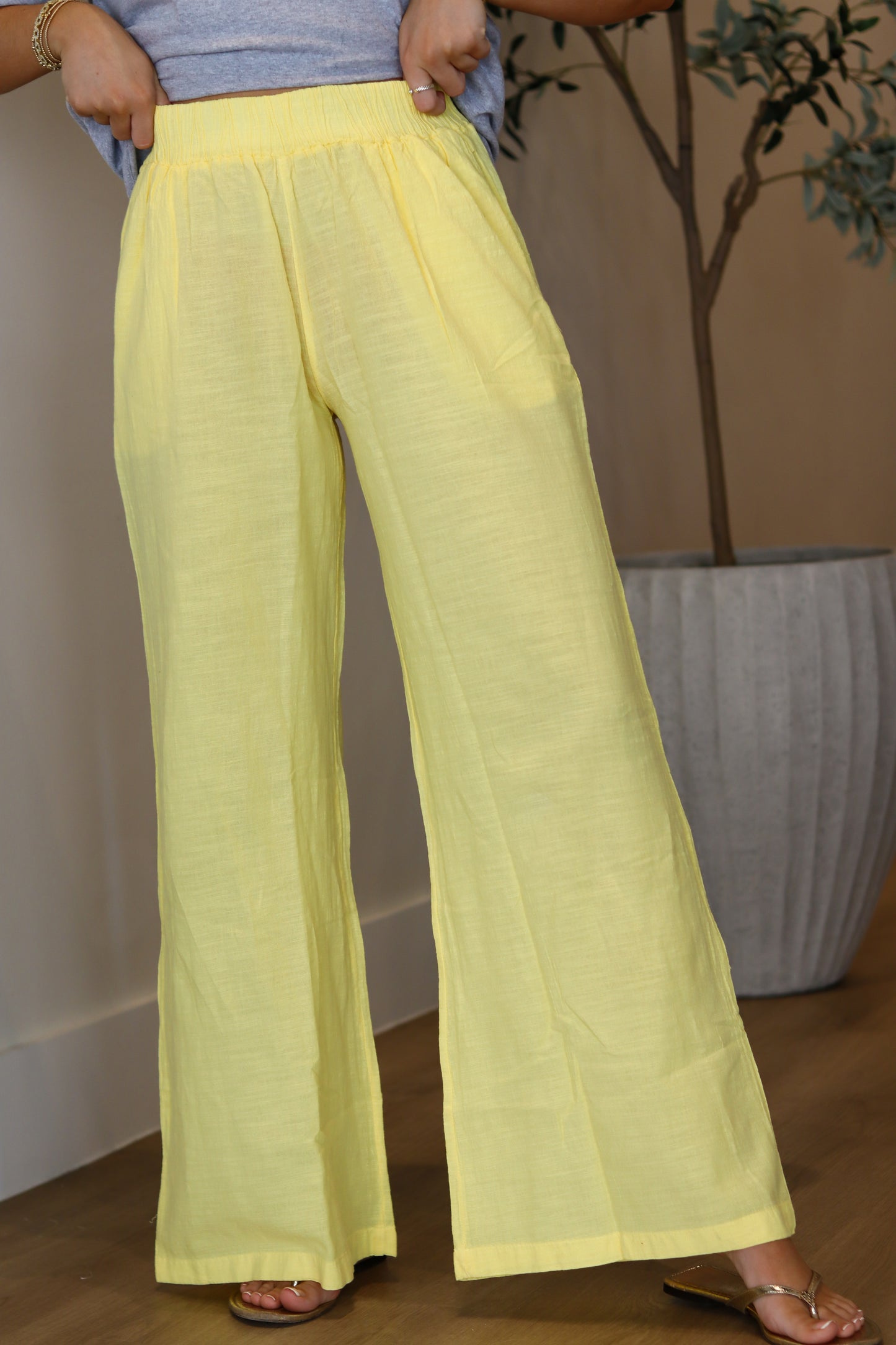 Iris Flowy Pants - Yellow