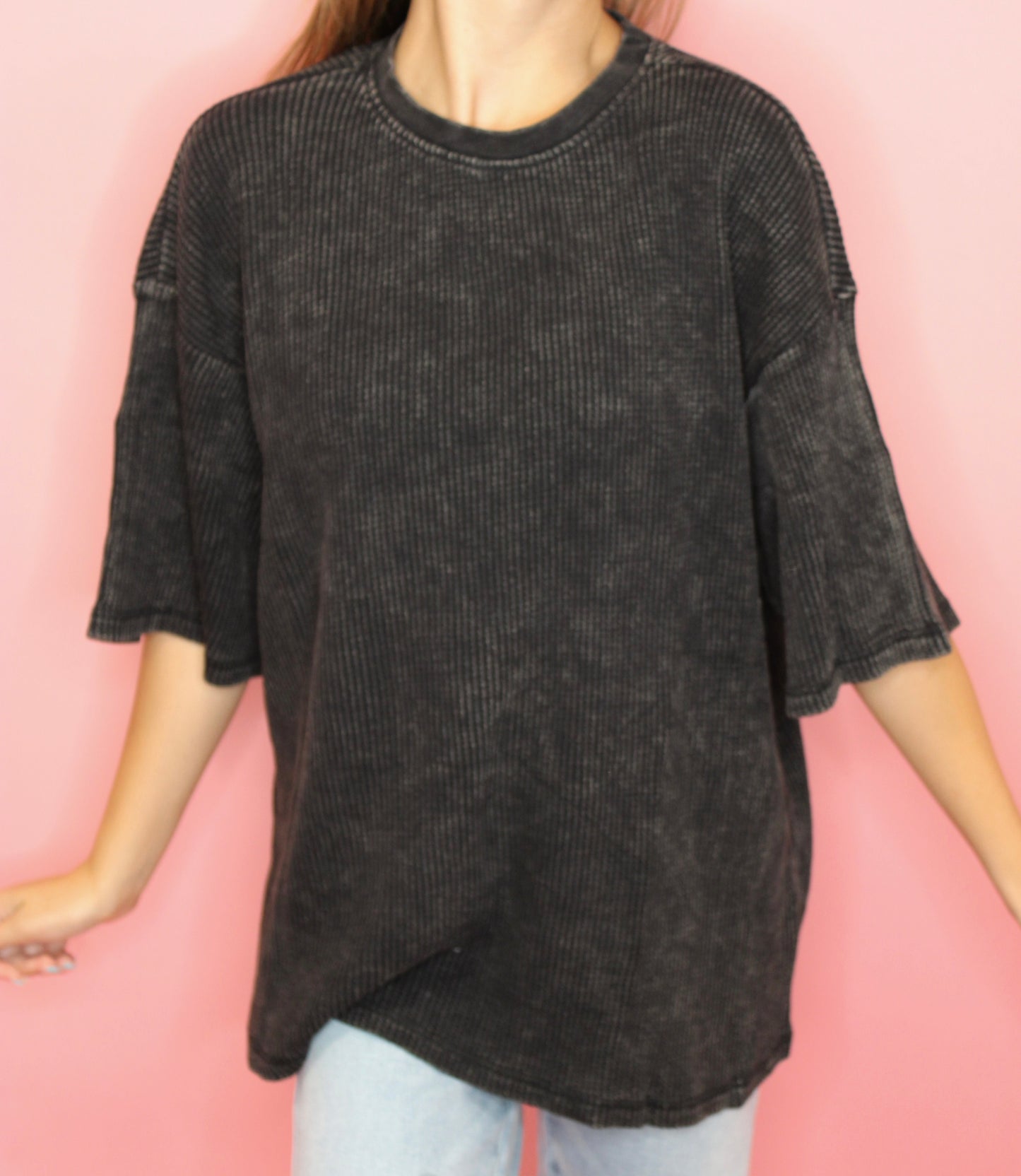 Florence Oversized Knit Top - Black
