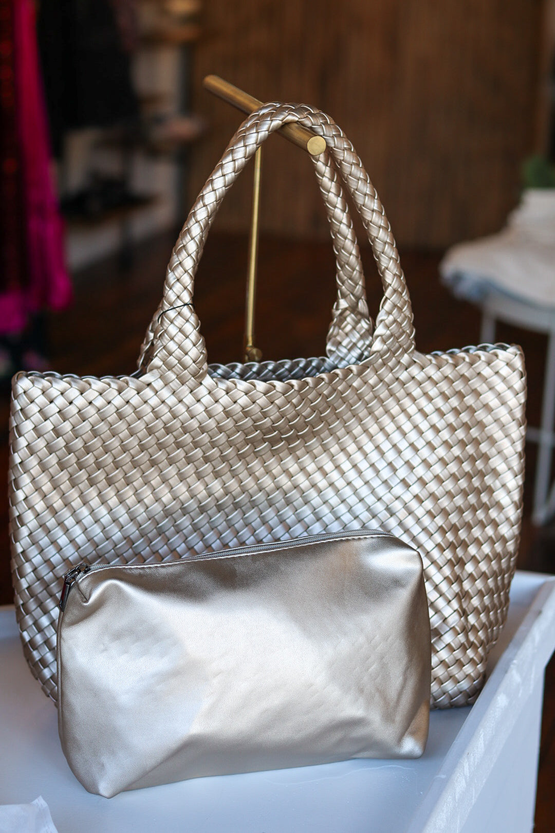 BC Woven Tote - Champagne