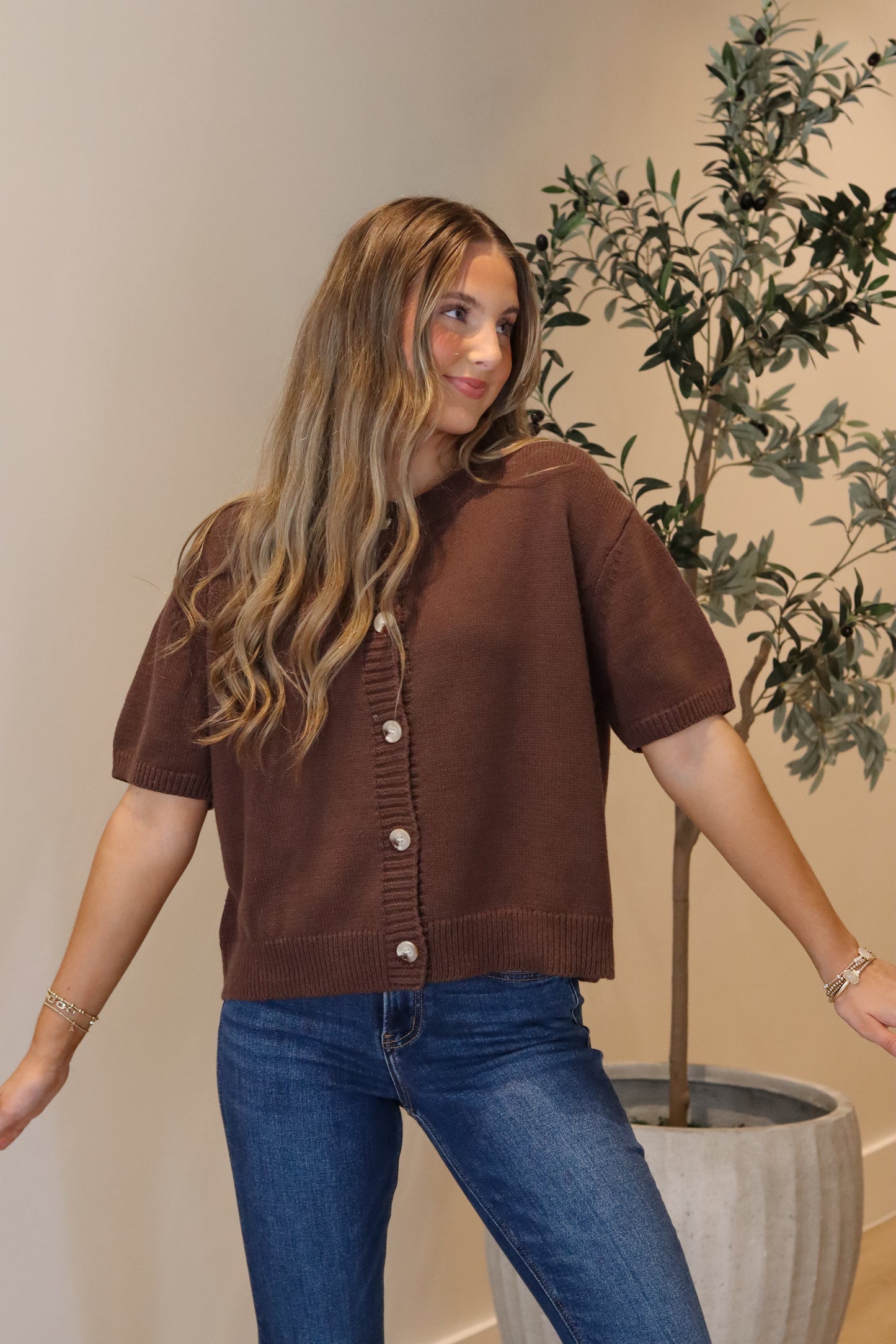 Teddy Short Sleeve Cardigan