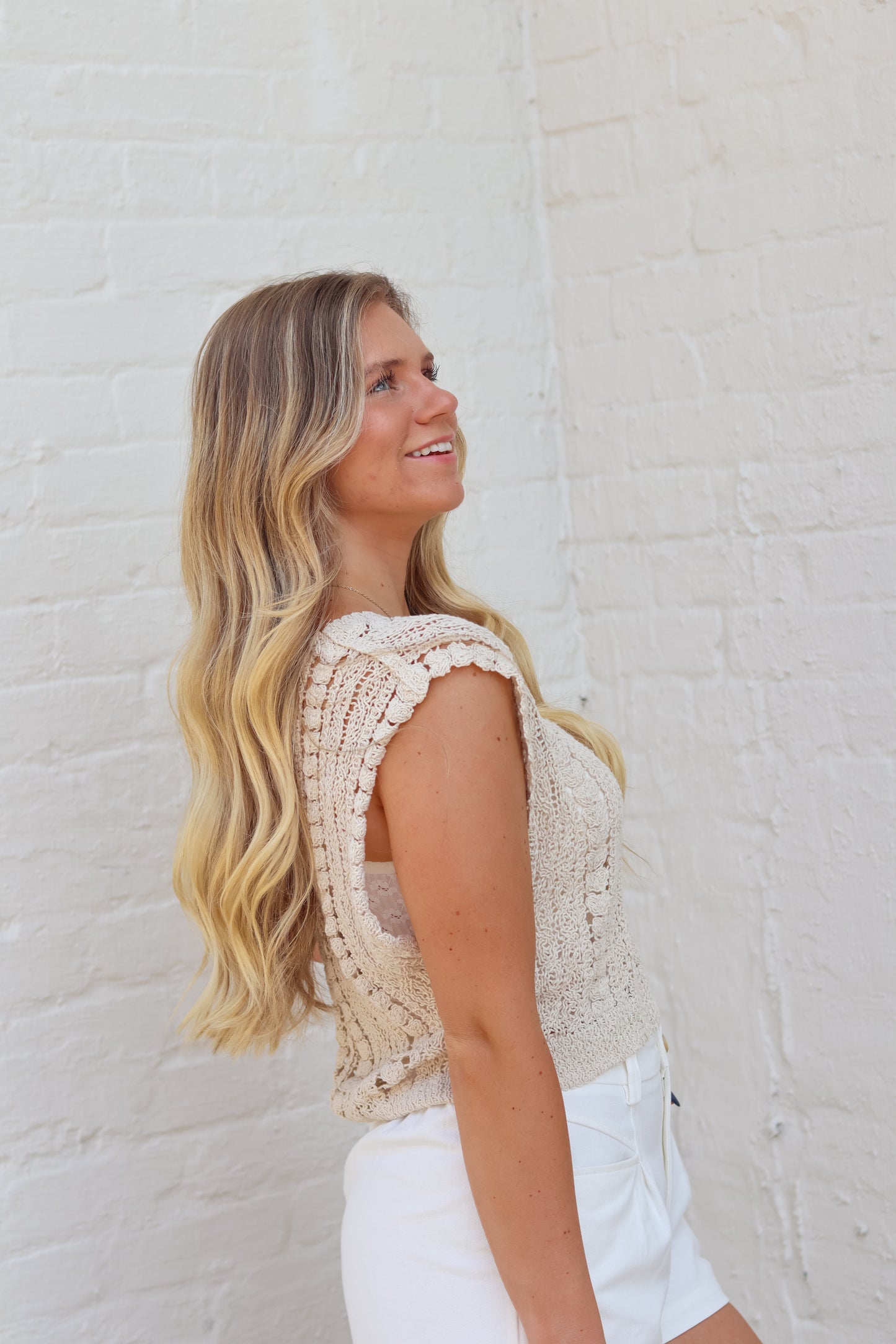 Juliana Crochet Top - Natural