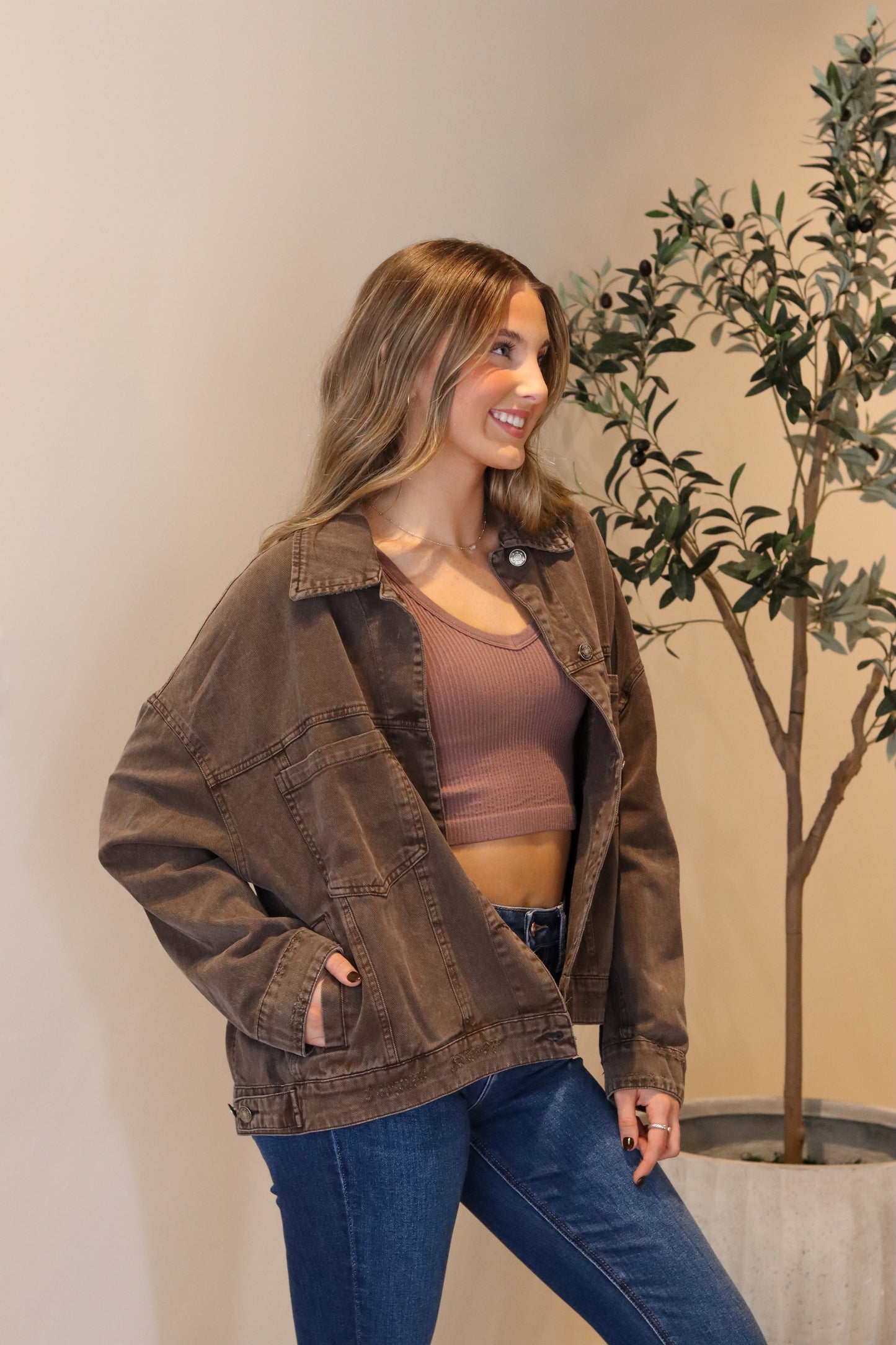 Ribbed Seamless Tank - Deep Taupe