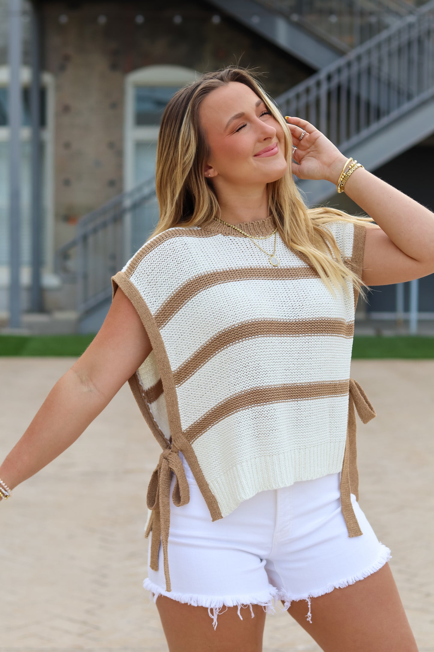 Amara Striped Sweater Vest