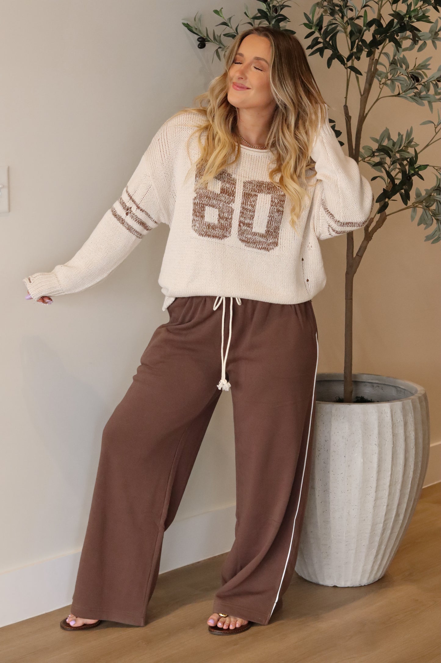 80 Distressed Varsity Sweater