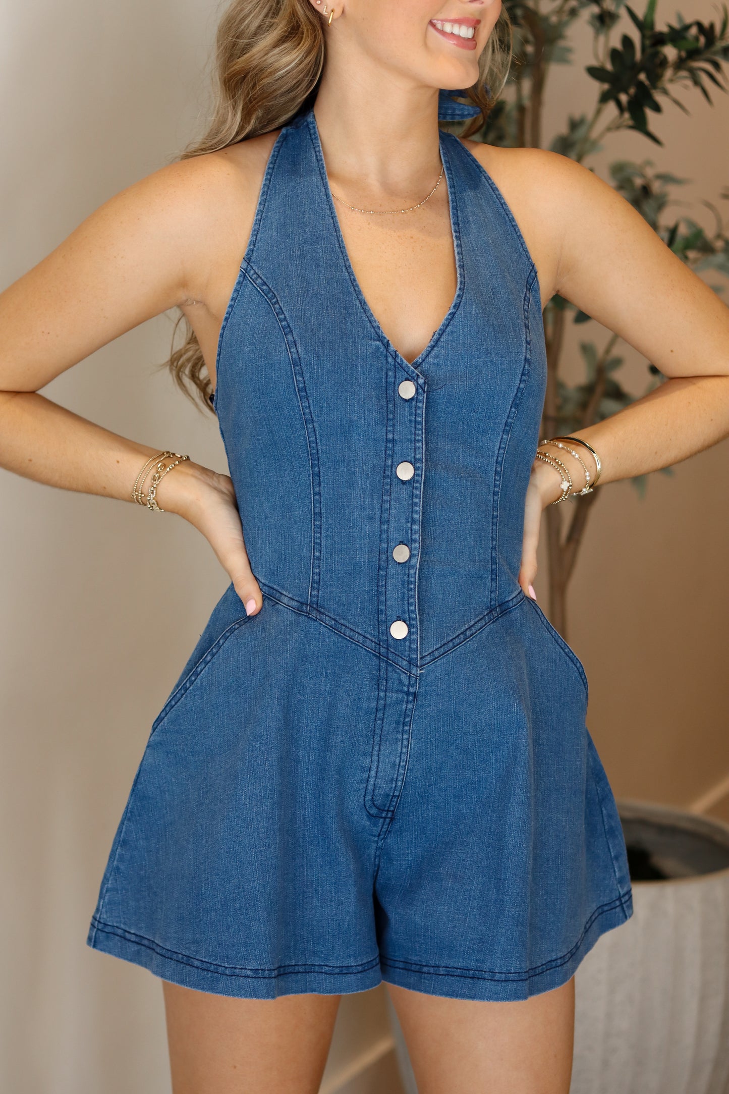 Maribel Denim Romper