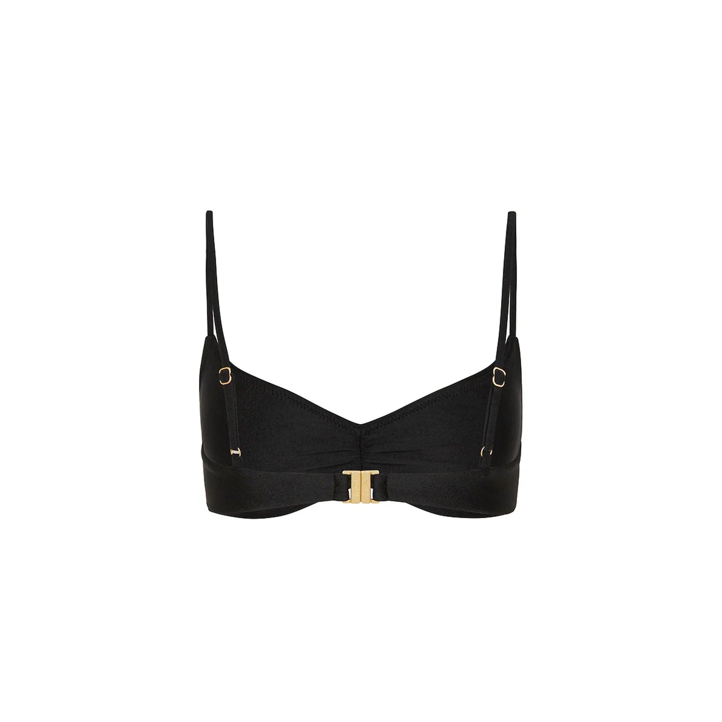 Gathered Mini Crop Bikini Top - Twilight Black