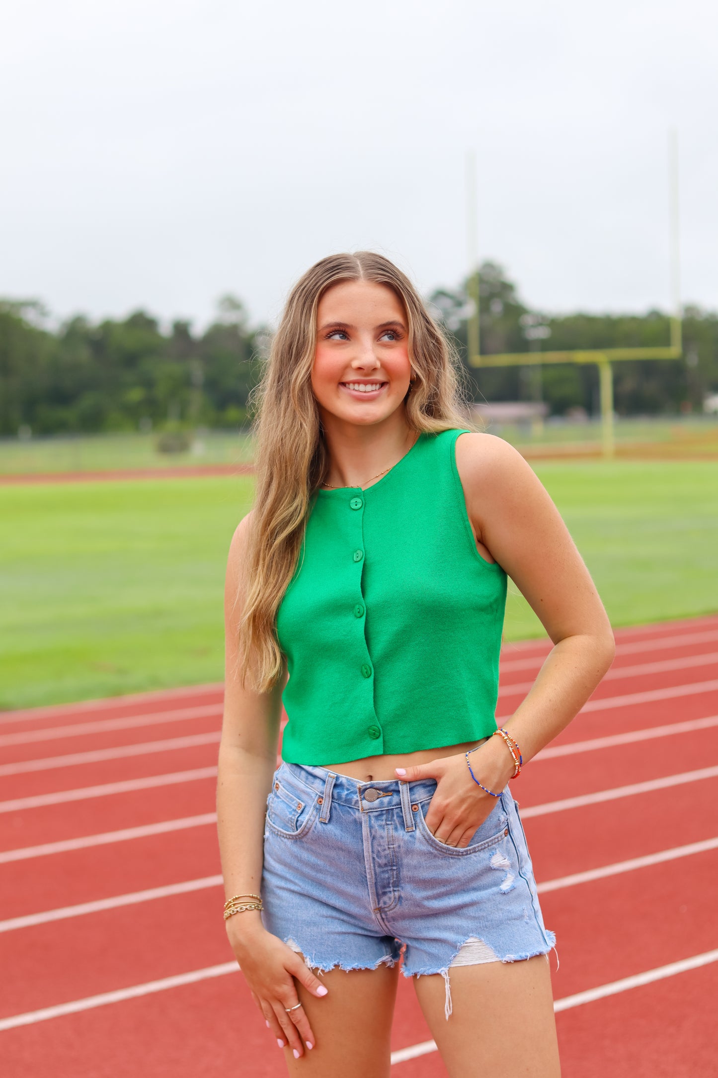 Mia Button Up - Green