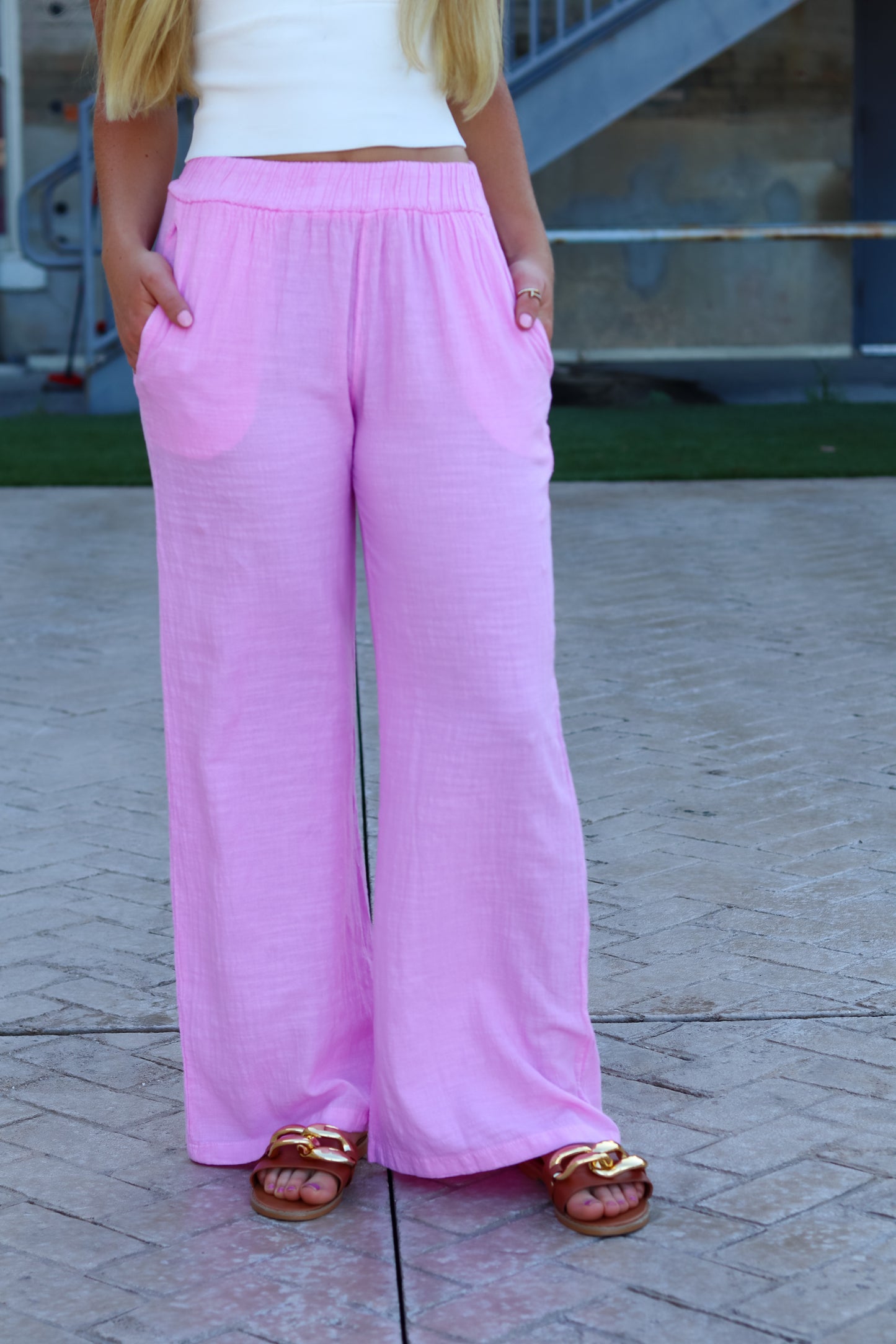 Iris Flowy Pants - Hot Pink
