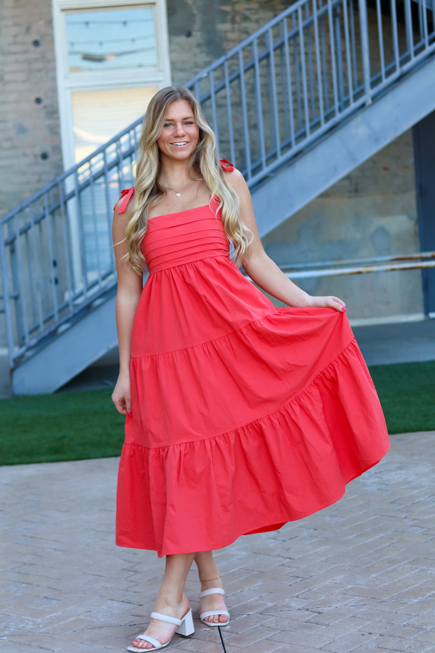 Poppy Pleated Midi Dress