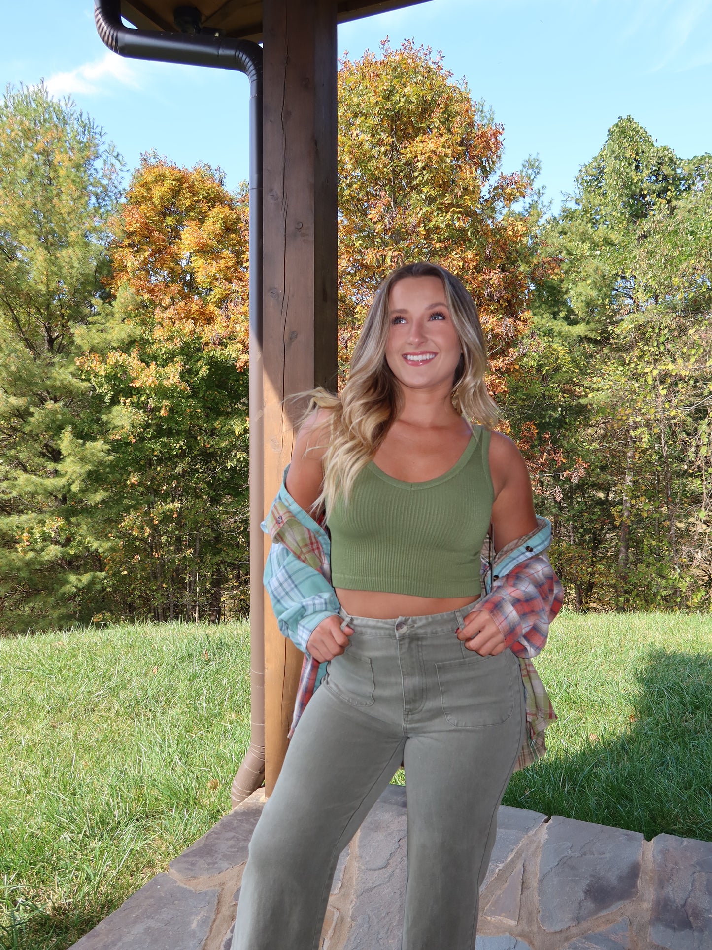 Ribbed Seamless Tank - Apple Green
