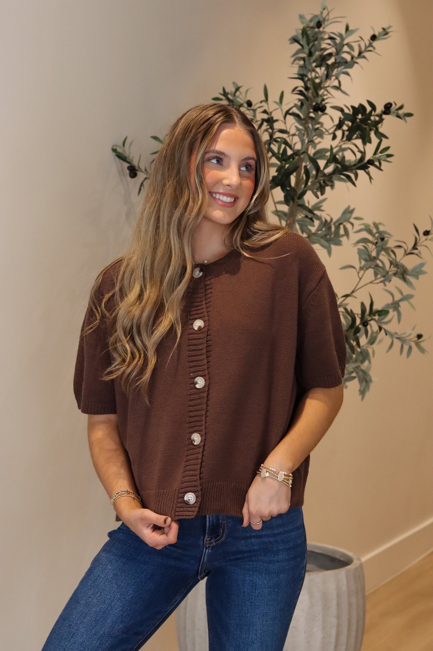 Teddy Short Sleeve Cardigan