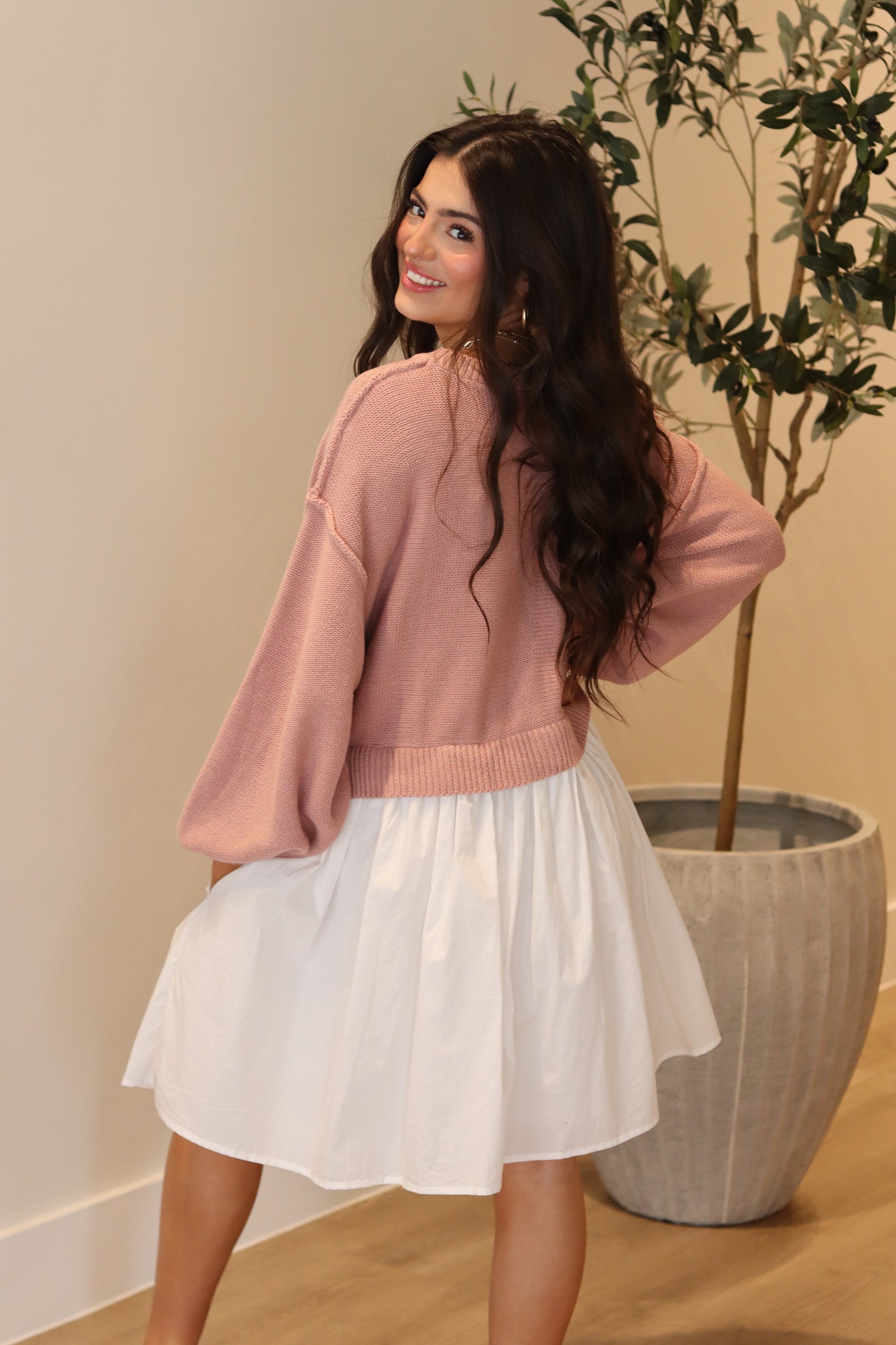 Isabel Poplin Sweater Dress