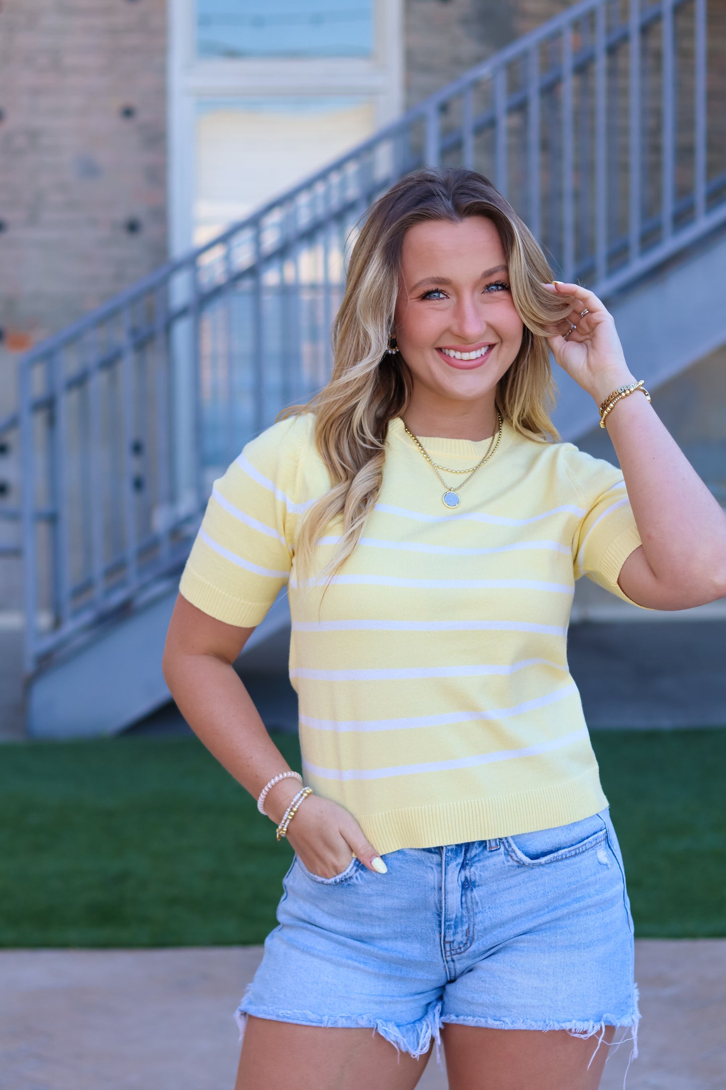Sunset Sailing Striped Top
