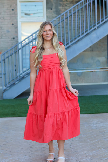 Poppy Pleated Midi Dress