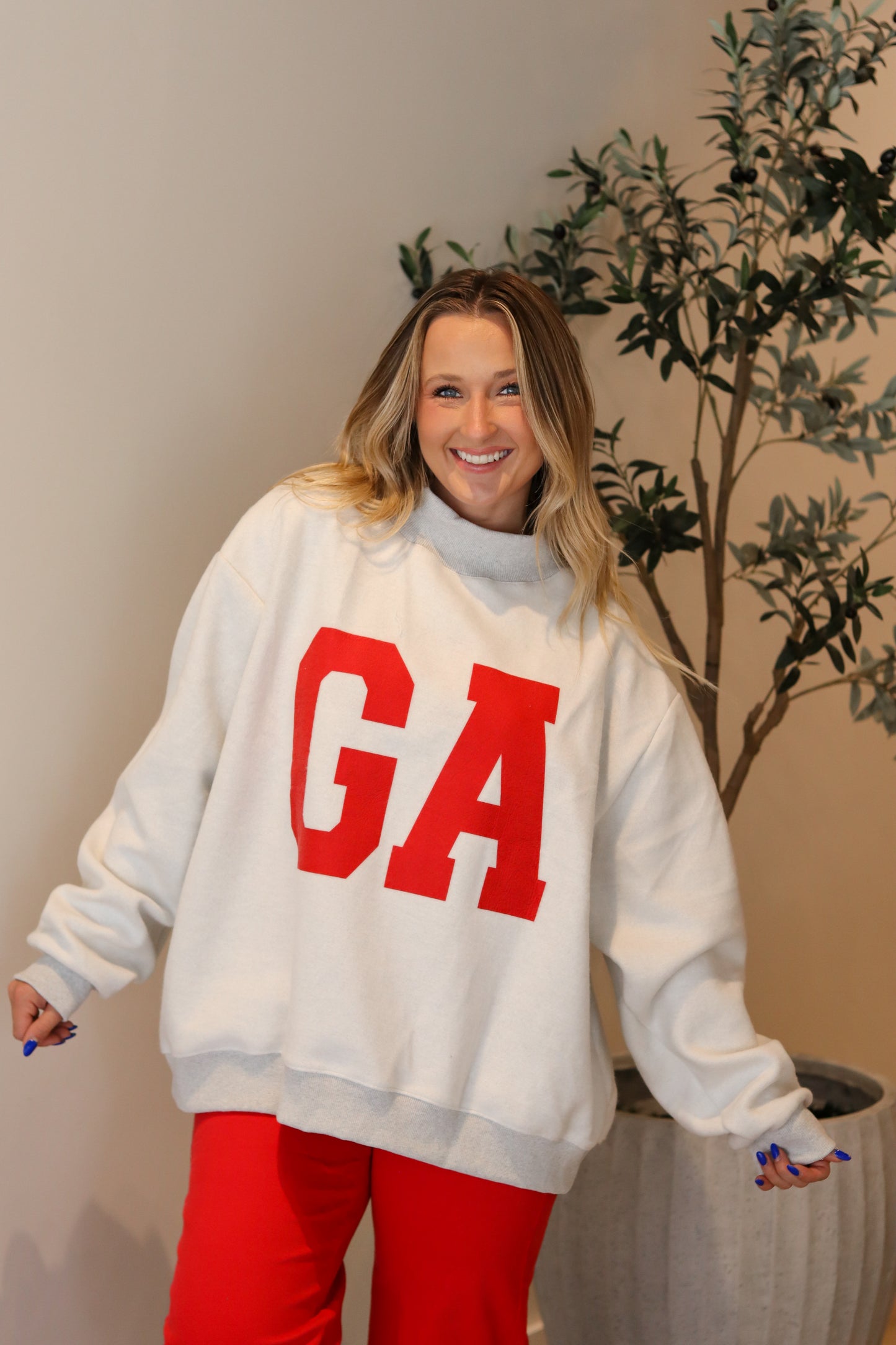 Georgia Mock Neck Sweatshirt (Reversible)
