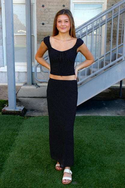 Fia Polka Dot Knit Top