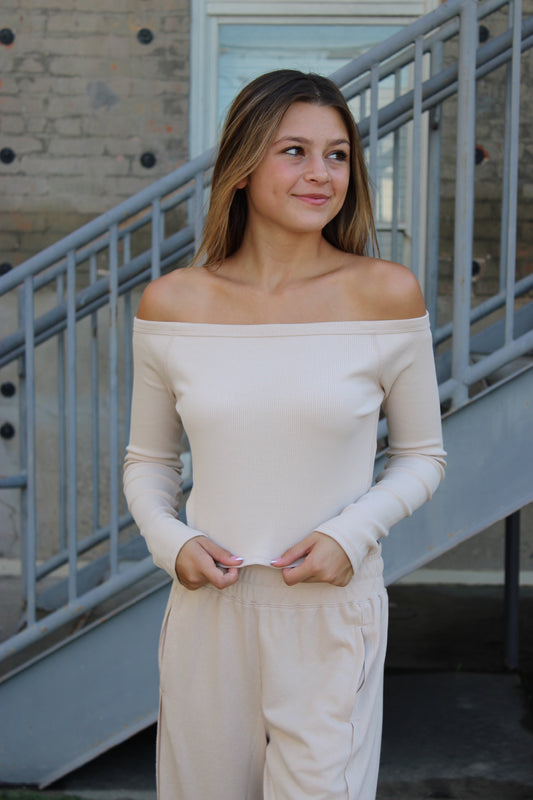 Reese Knit Long Sleeve - Light Khaki