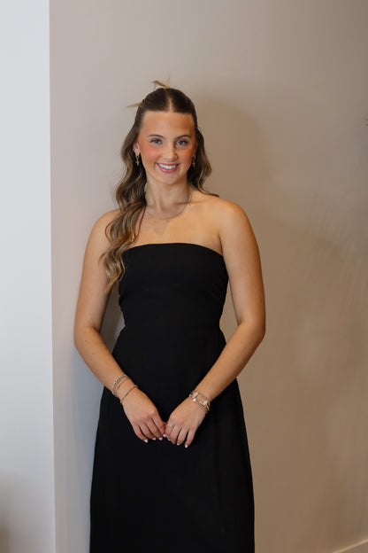 Moonlight Strapless Linen Dress