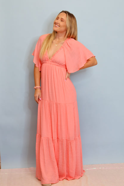 My Dearest Maxi Dress - Coral