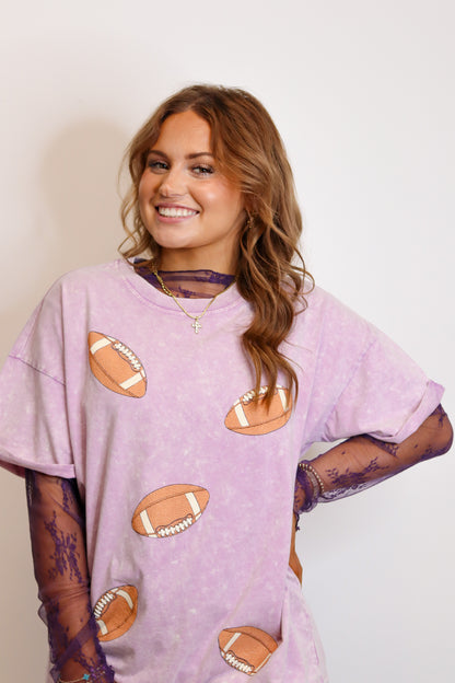 Puff Football Tee - Lavender