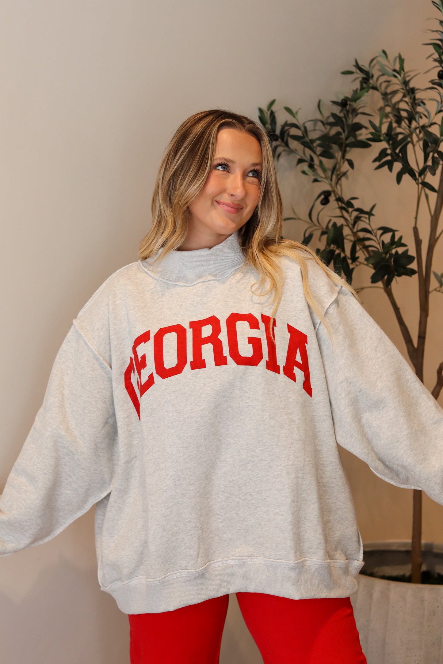 Georgia Mock Neck Sweatshirt (Reversible)