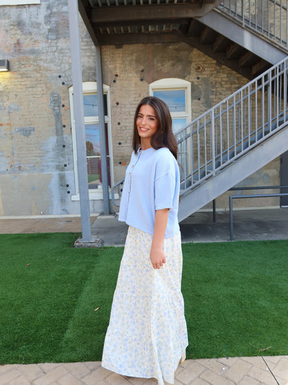 Briar Sweater Top - Baby Blue