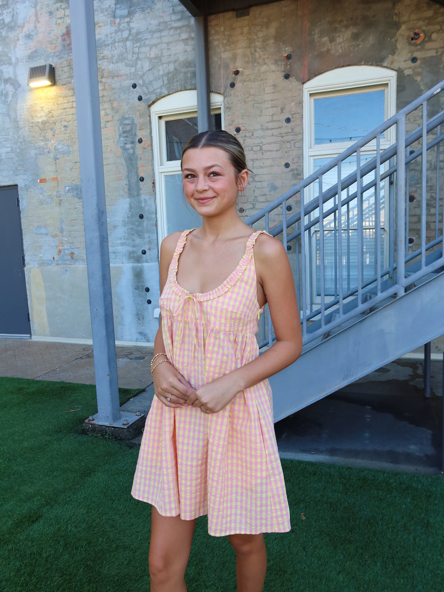 Hallie Checkered Mini Dress