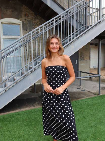 Zaria Polka Dot Midi Dress