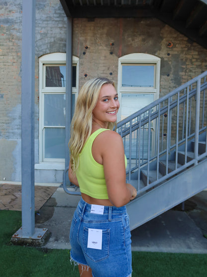 Ribbed Seamless Tank - Lime
