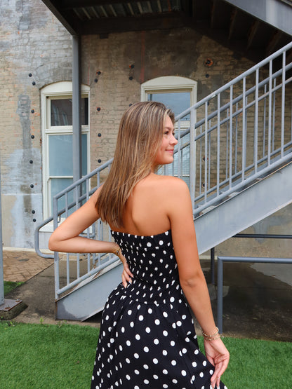 Zaria Polka Dot Midi Dress