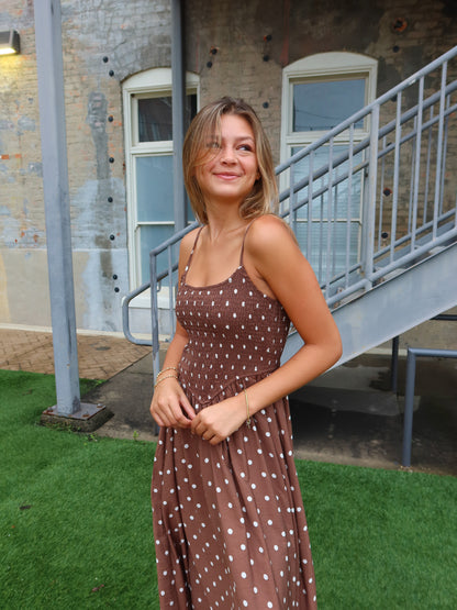 Lenora Polka Dot Midi Dress