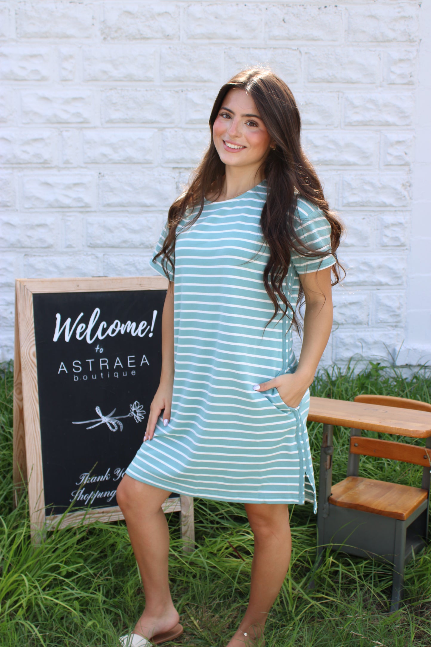 Sweet Haven Knit Shirt Dress