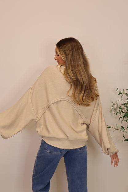 Creamy Balloon Sleeve Sweater