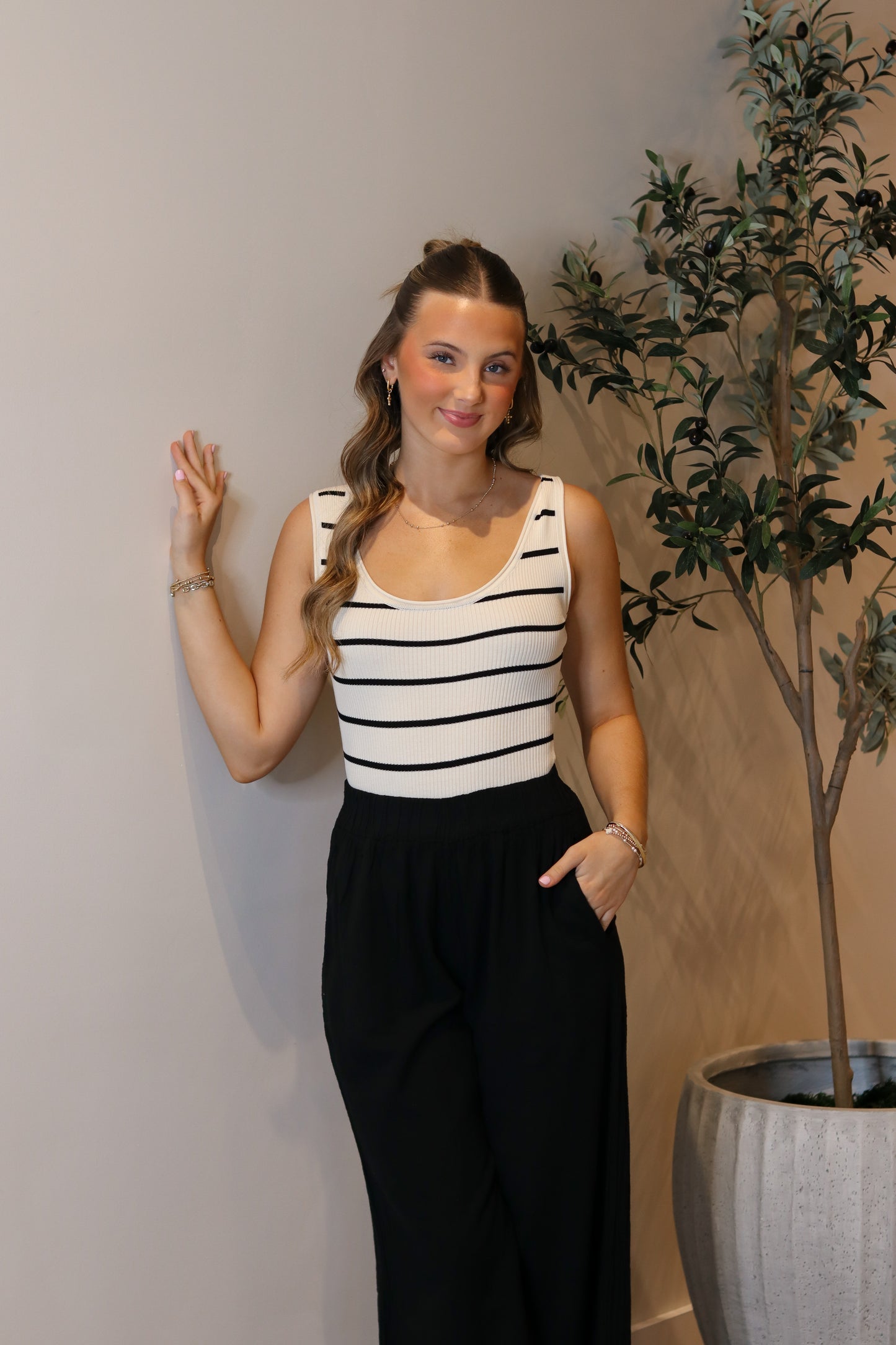 Nicolette Striped Bodysuit